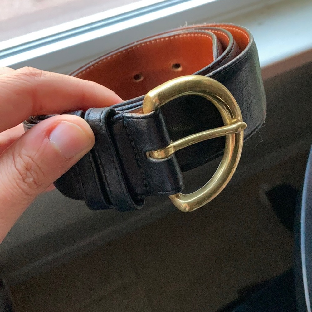 Coach Black Glove Tanned Wide Leather Belt